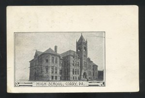 COREY PENNSYLVANIA PA. HIGH SCHOOL BUILDING UTICA NY DUGAN VINTAGE POSTCARD