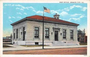 Post Office Granite City Illinois 1930s postcard