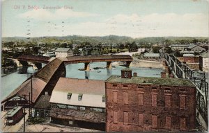 Old Y Bridge Zanesville OH c1912 Postcard F46