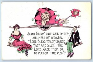 1909 Jester Couple Weighing Scale Cedar Falls Iowa IA Posted Antique Postcard