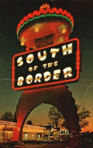 Vintage Postcard 1982 South Of The Border Free-Standing Sign South Carolina SC