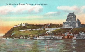 Vintage Postcard Citadel & Chateau Frontenac Fortress Residence Quebec Canada