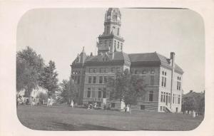 WOMEN'S EVENT AT LARGE BUILDING POSSIBLY SUFFRAGE REAL PHOTO POSTCARD c1910s