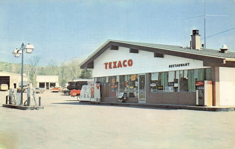 Sherman Mills ME Restaurant & Motel Katahdin Valley Texaco Gas Station Postcard. United States