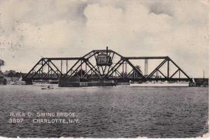 Charlotte, Rochester, New York - RW&O Railroad Swing Bridge - pm 1909 - DB