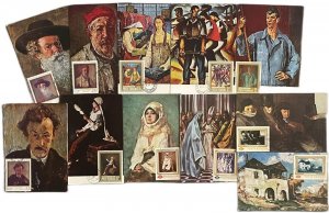 Lot ROMANIA 11 maxi cards fine arts paintings Nicolae Grigorescu Octav Bancila 