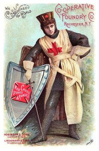 Co-Operative Foundry, Stoves, Knight with sword & Shield , Trade Card