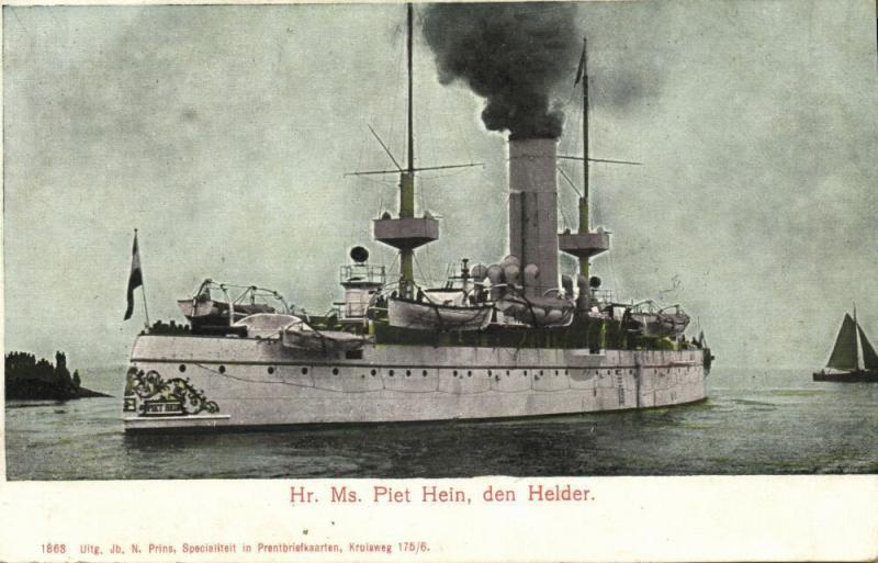 Royal Netherlands Navy Evertsen-class Coastal Defence Ship Piet Hein (1900)