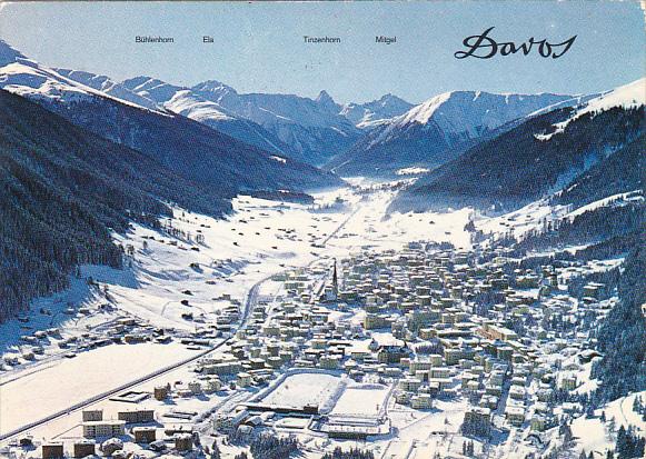 Switzerland Davos gegen Tinzenhorn und Piz Mitgel