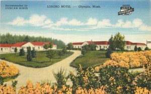 Washington Olympia Lodoro Motel roadside Teich 1940s Postcard 22-8059