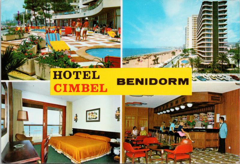 Hotel Cimbel Benidorm Spana Multiview UNUSED Vintage Postcard D94