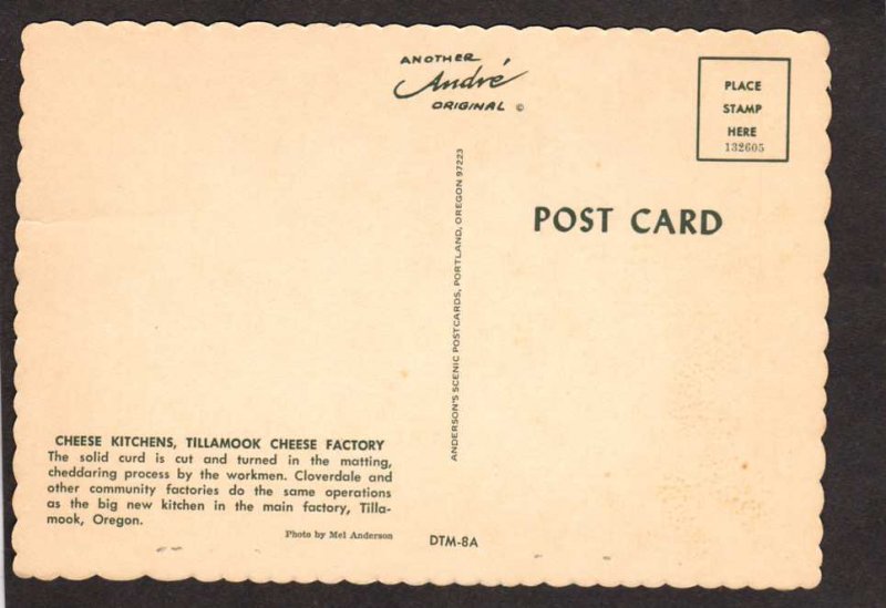 OR Interior View Tillamook Cheese Factory Oregon Postcard