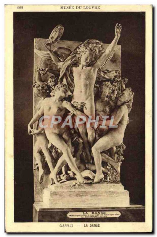 Old Postcard Musee Du Louvre Carpeaux Dance