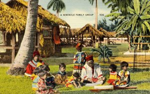 FL - Seminole Indians. A Family Group
