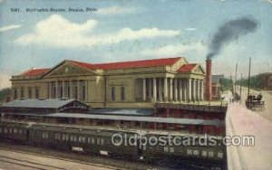 Burlington Station, Omaha, NE USA Train Railroad Station Depot Unused two cre...