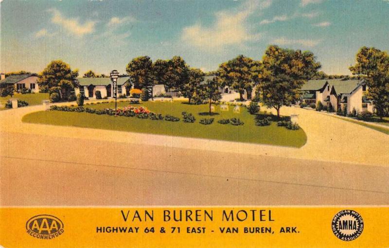 van buren motel arkansas L4443 antique postcard