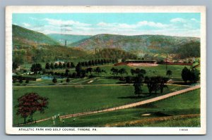 TYRONE PA ATHLETIC PARK & GOLF COURSE 1932 ANTIQUE POSTCARD