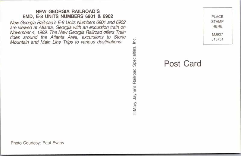 Postcard TRAIN SCENE Atlanta Georgia GA AK9734