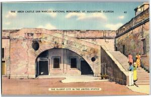 Arch Castle San Marcos National Monument St Augustine FL Vintage Postcard N16