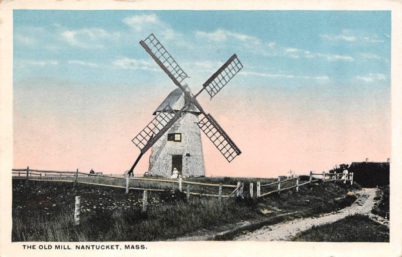 Nantucket, MA Massachusetts  THE OLD MILL  Windmill  ca1920's Vintage Postcard