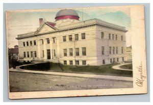 Vintage 1907 Colorized Postcard Panoramic View Public Library Rockford Illinois