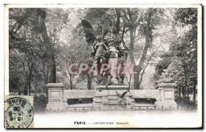 Old Postcard Paris Auteuil Lafontaine Lion