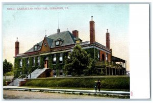 c1905 Good Samaritan Hospital Building Stairs Walking Kids Lebanon PA Postcard