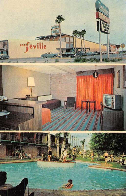 Harlingen Texas Motor Hotel Seville Vintage Postcard J60652