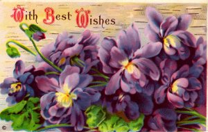 With Best Wishes - Violet Flowers - c1917