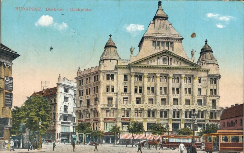 Hungary Budapest Deák tér Deak Platz Vintage Postcard 07.15