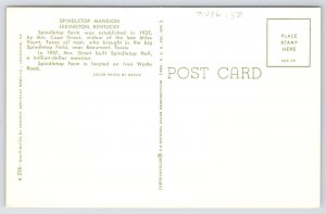 Lexington KY~Spindletop Mansion~Built 1937 By Widow Of Texas Oil Man~Vtg PC