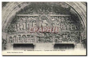 Postcard Old Conques tympanum Portal From & # 39Eglise