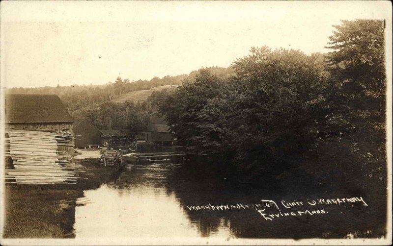 Erving MA Washburn & Haywood Chair Factory c1910 Real Photo Postcard