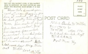 Vintage Postcard In Kentucky By Jas H. Mulligan Poem State of Kentucky K.Y.