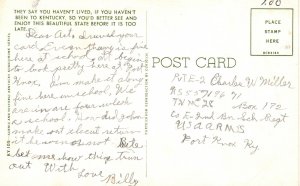 Vintage Postcard In Kentucky By Jas H. Mulligan Poem State of Kentucky K.Y.