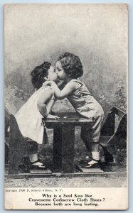 Children Kissing Why Is A Soul Kiss Like The Starner Copeland Co. Postcard