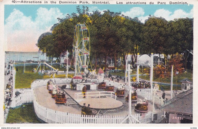 MONTREAL, Quebec, Canada, 1910-1920s; Attractions In The Dominion Park