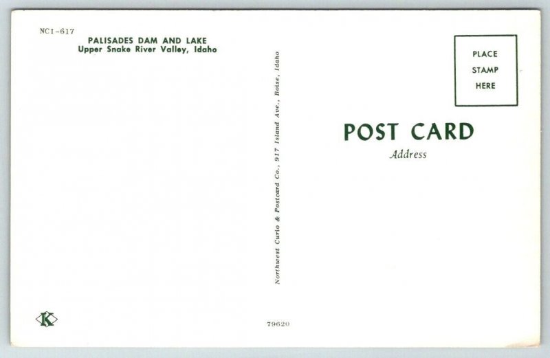 Palisades Dam   Snake River   Idaho  Postcard