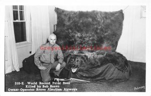 AK, Anchorage, Alaska, World Record Polar Bear Killed by Bob Reeve, RPPC