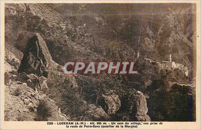 Postcard Old Luceram (A M) a corner Village shooting Route Peira Cava (Headqu...