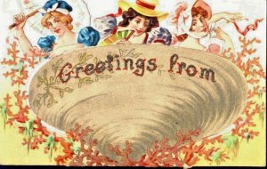 UTICA ILLINOIS-GREETINGS FROM SHELL SEASIDE POSTCARD