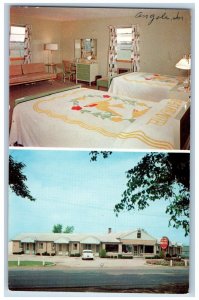 Angola Indiana Postcard Taylor's Tri-State Motel Gift Shop c1960 Vintage Antique