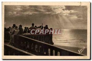 Old Postcard Soulac sur Mer Sunset from the pontoon