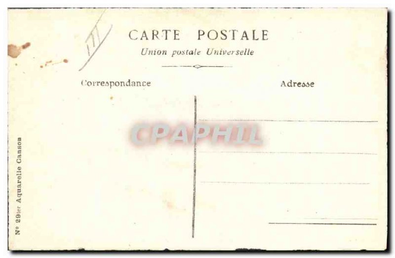 Old Postcard Fancy (drawing hand) Child knitting