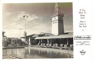 1940s Las Vegas Nevada El Rancho Vegas swimming Pool RPPC Postcard 25-12293