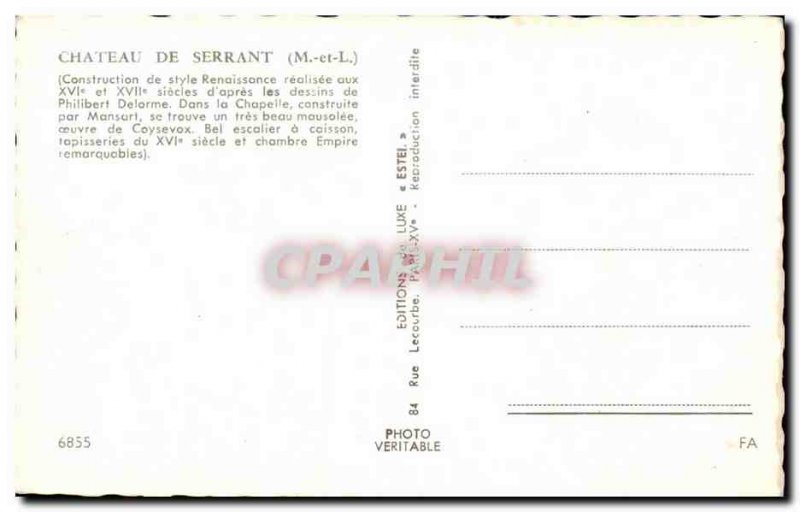Old Postcard Chateau De Serrant