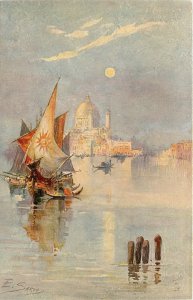 C1910  Venice Italy paint Texture Glorious Venice water scene Postcard 25-4797