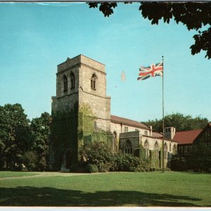 c1960s Windsor ON St Marys Anglican Church Hiram Walker Memorial Union Jack Flag