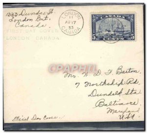 Letter Canada 1st flight London Canada August 17, 1933