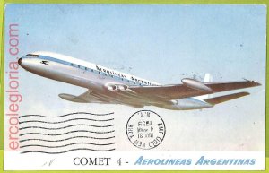 af5749 - VINTAGE POSTCARD - 4 - AEROLINES ARGENTINAS COMET AIRPLANES - 1959-